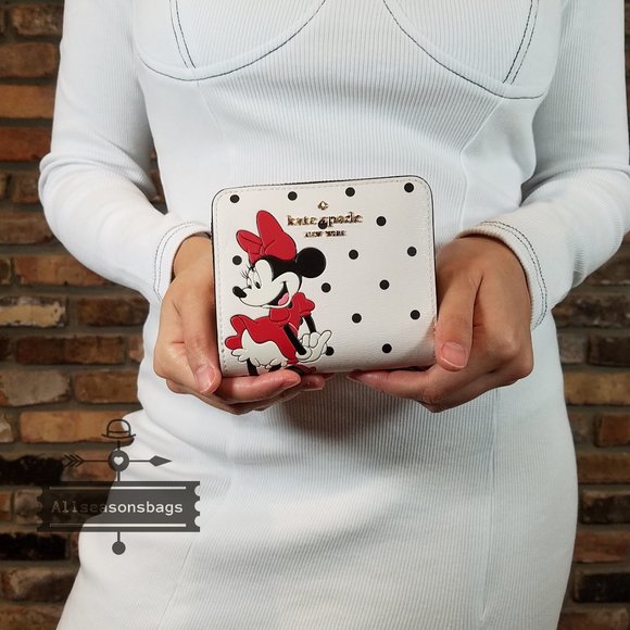kate spade Handbags - NWT Disney x Kate Spade New York Other Minnie Mouse Zip Around Wallet WHITE NEW